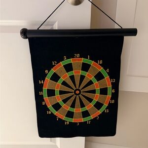 Classic Black and Multicolor Dartboard Wall Hanging